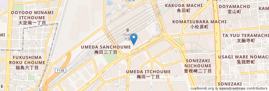 Mapa de ubicacion de ハーブス en Japonya, 大阪府, 大阪市, 北区.