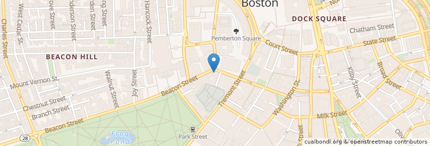 Mapa de ubicacion de Roxanne's en Соединённые Штаты Америки, Массачусетс, Suffolk County, Бостон.
