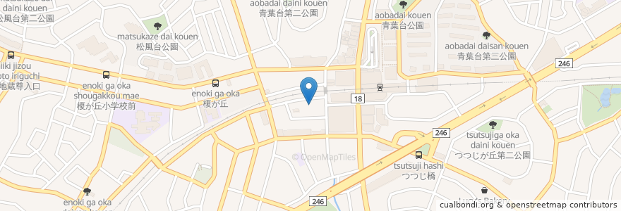 Mapa de ubicacion de トーマス青葉台校 en Japan, 神奈川県, Yokohama, 青葉区.