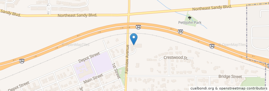 Mapa de ubicacion de Smith Memorial Presbyterian Church en Amerika Birleşik Devletleri, Oregon, Multnomah County, Fairview.