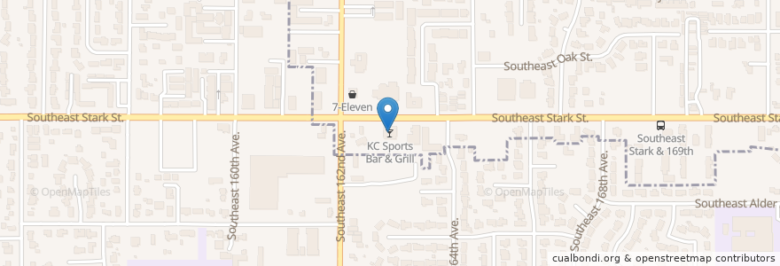 Mapa de ubicacion de KC Sports Bar & Grill en Amerika Syarikat, Oregon, Multnomah County, Portland.