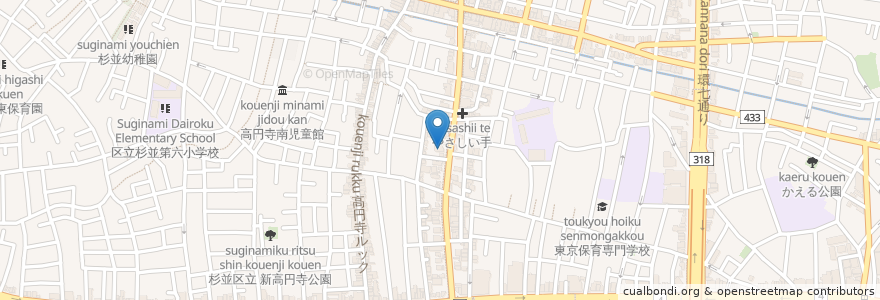 Mapa de ubicacion de 杉並福祉事務所高円寺事務所 en Jepun, 東京都, 杉並区.