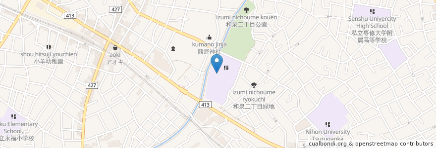 Mapa de ubicacion de 和泉学園学童クラブ en Japón, Tokio, Suginami.