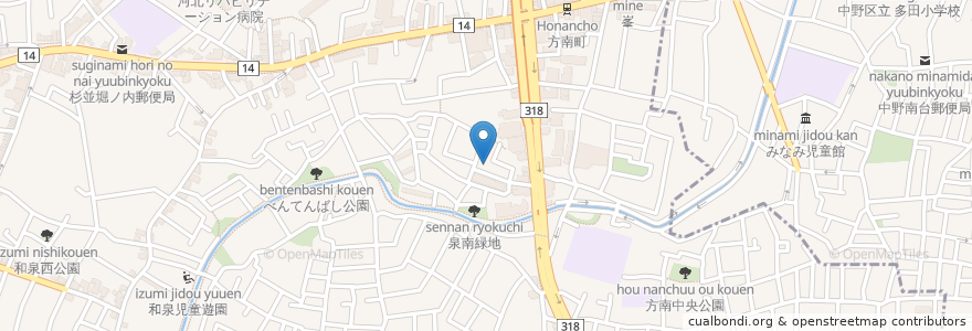 Mapa de ubicacion de 方南会館 en 일본, 도쿄도, 杉並区.
