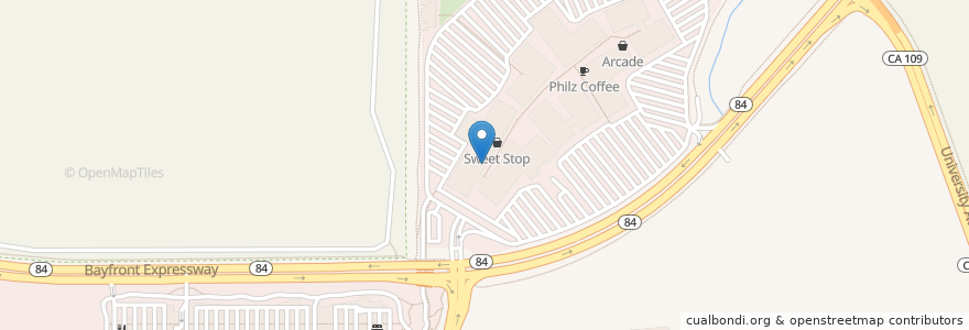 Mapa de ubicacion de Noodle Bar en 美利坚合众国/美利堅合眾國, 加利福尼亚州/加利福尼亞州, 圣马刁县, Menlo Park.