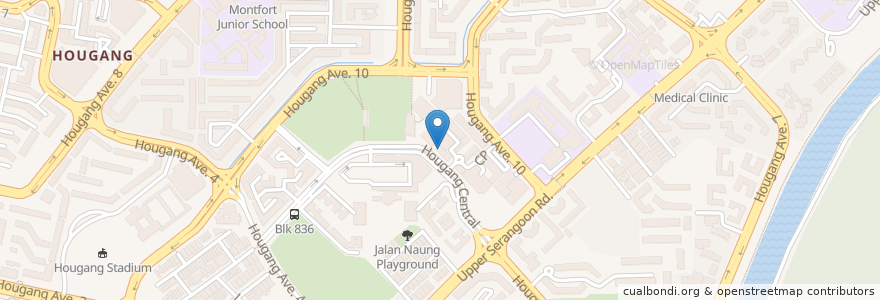 Mapa de ubicacion de UOB en Singapura, Northeast.