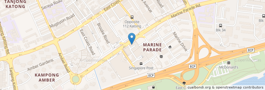 Mapa de ubicacion de UOB en Сингапур, Southeast.