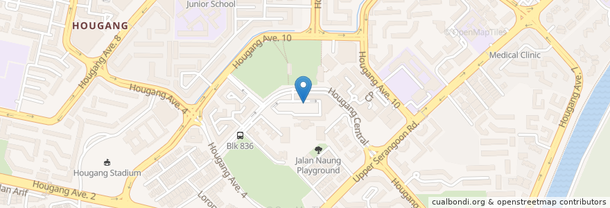 Mapa de ubicacion de UOB en Singapour, Northeast.