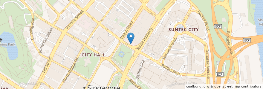 Mapa de ubicacion de UOB en Singapur, Central.