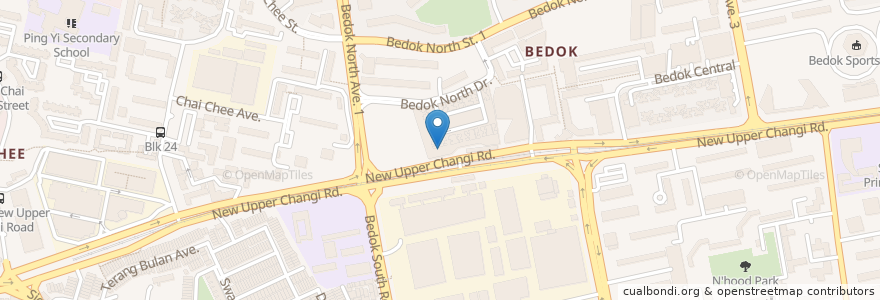 Mapa de ubicacion de UOB en Singapura, Southeast.