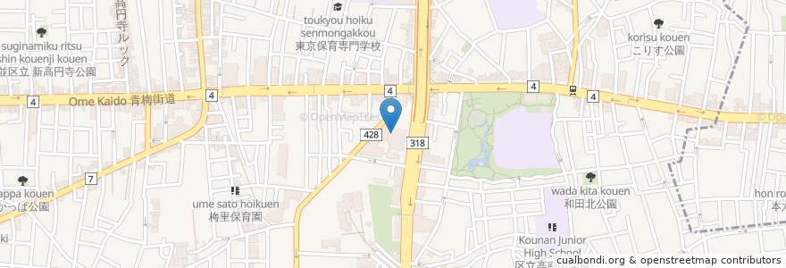 Mapa de ubicacion de 高円寺地域区民センター en Japan, Tokio, 杉並区.