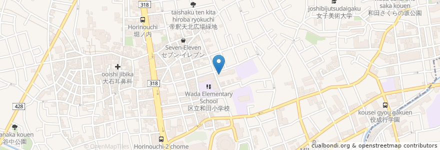 Mapa de ubicacion de 和田障害者交流館 en Jepun, 東京都, 杉並区.