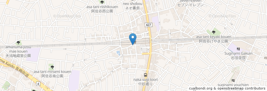 Mapa de ubicacion de 阿佐ケ谷西高架下自転車駐車場 en اليابان, 東京都, 杉並区.