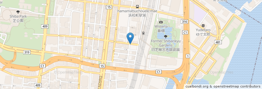 Mapa de ubicacion de 牛かつもと村 en Япония, Токио, Минато.