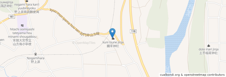 Mapa de ubicacion de 國常神社 en اليابان, إيباراكي, 常陸大宮市.