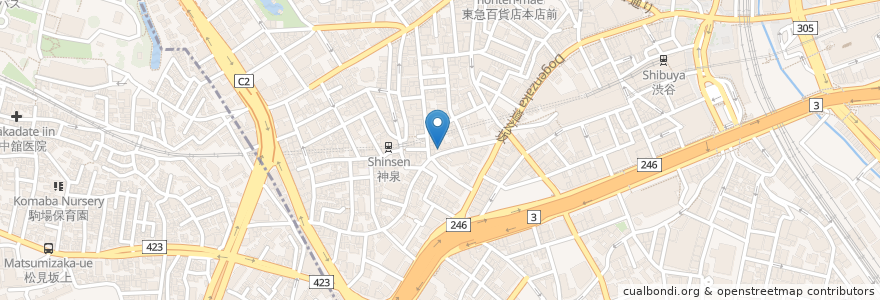 Mapa de ubicacion de すきやき 松木家 en Japon, Tokyo, 渋谷区.