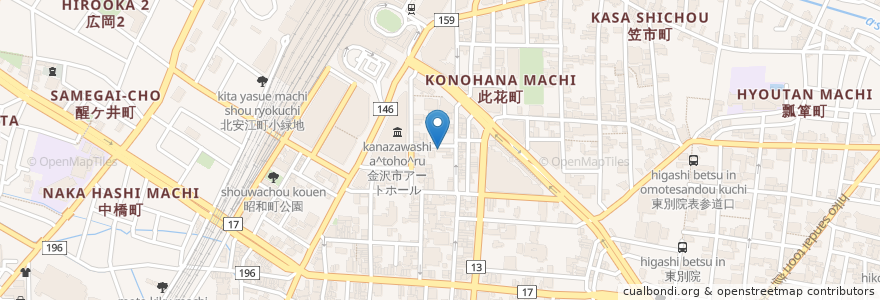 Mapa de ubicacion de かはめ en Jepun, 石川県, 金沢市.