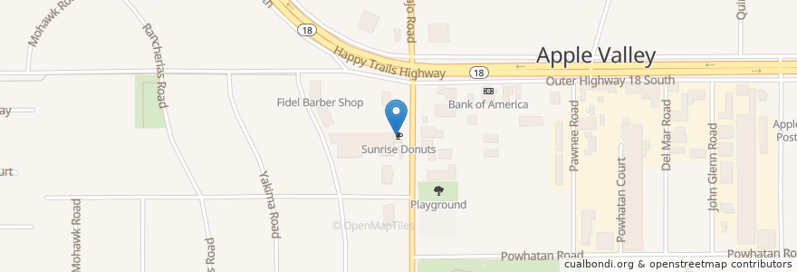 Mapa de ubicacion de Sunrise Donuts en Estados Unidos De América, California, San Bernardino County, Apple Valley.