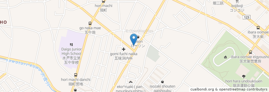 Mapa de ubicacion de ながた動物病院 en اليابان, إيباراكي, 水戸市.