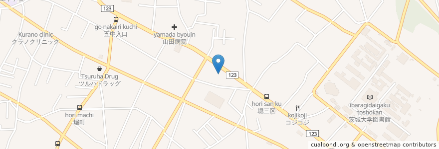 Mapa de ubicacion de ココス en Jepun, 茨城県, 水戸市.