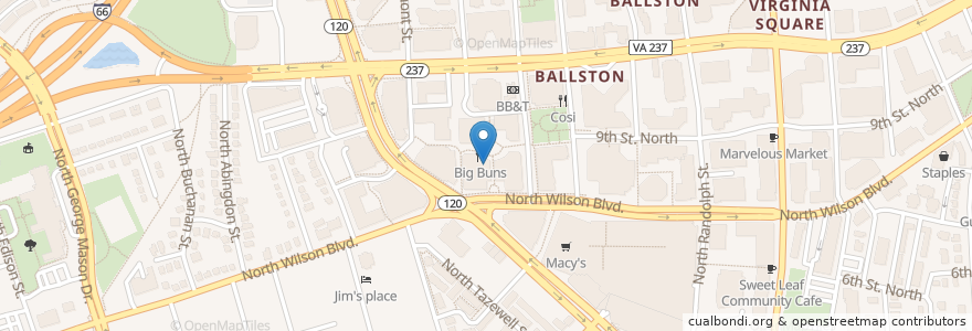 Mapa de ubicacion de Republik Coffee Bar en Estados Unidos De América, Virginia, Arlington County, Arlington.