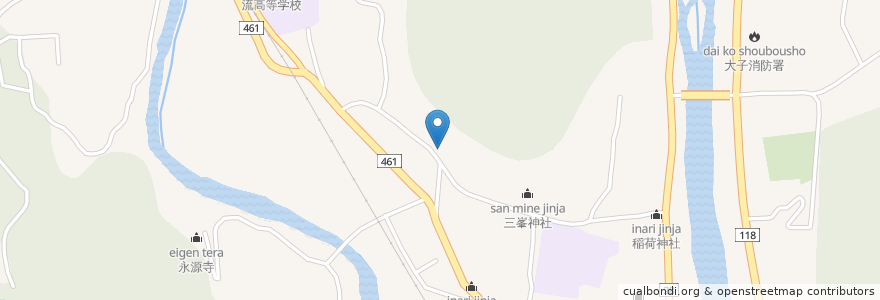 Mapa de ubicacion de 大子基督の教会 en Japão, 茨城県, 久慈郡, 大子町.