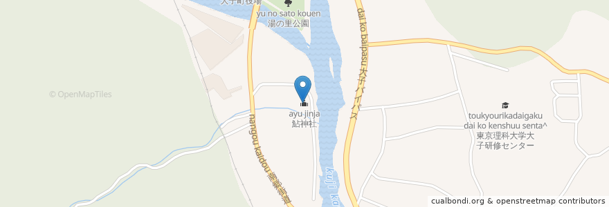 Mapa de ubicacion de 鮎神社 en Japón, Prefectura De Ibaraki, 久慈郡, 大子町.