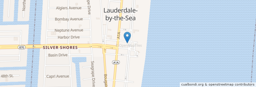 Mapa de ubicacion de El Mar Cafe en 미국, 플로리다주, Broward County, Lauderdale-By-The-Sea.