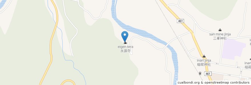 Mapa de ubicacion de 永源寺 en 일본, 이바라키현, 久慈郡, 大子町.