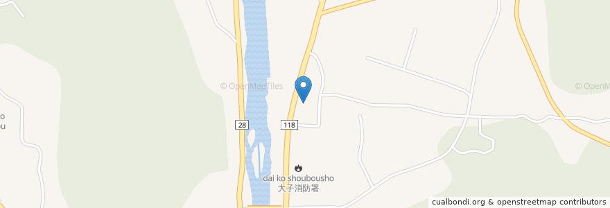 Mapa de ubicacion de 大子池田郵便局 en Japan, 茨城県, 久慈郡, 大子町.
