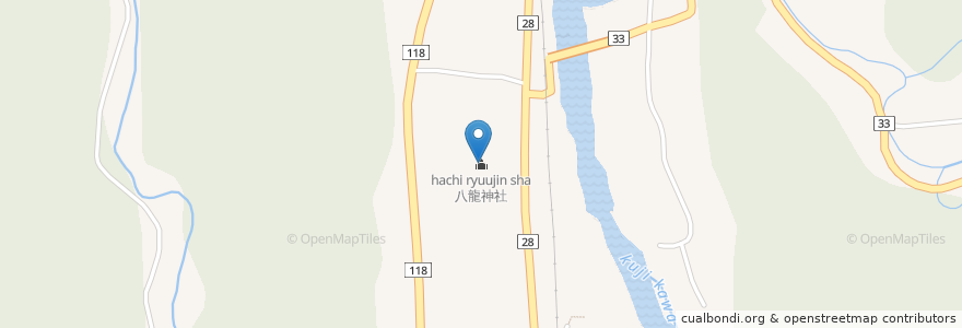 Mapa de ubicacion de 八龍神社 en 일본, 이바라키현, 久慈郡, 大子町.