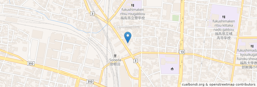 Mapa de ubicacion de フォーラム福島1・2 en Japão, 福島県, 福島市.