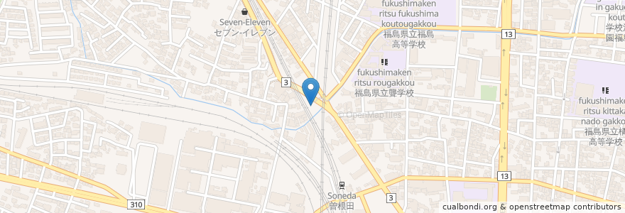 Mapa de ubicacion de フォーラム福島専用駐車場 en Giappone, Prefettura Di Fukushima, 福島市.