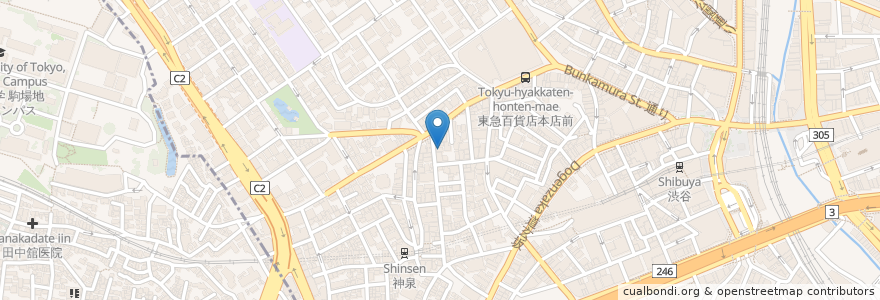 Mapa de ubicacion de やしま円山町店 en Japon, Tokyo, 渋谷区.