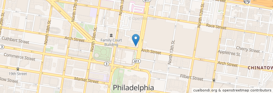 Mapa de ubicacion de McDonald's en 미국, 펜실베이니아, Philadelphia County, 필라델피아.