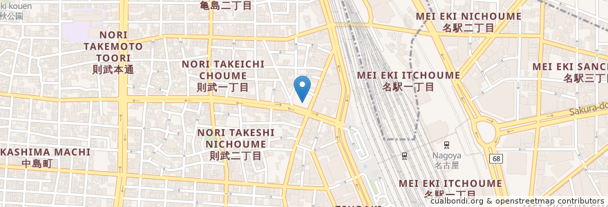Mapa de ubicacion de 松のや en Japan, Präfektur Aichi, 名古屋市, 中村区.