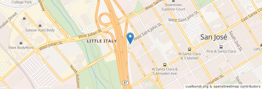 Mapa de ubicacion de Silicon Valley Judo en 미국, 캘리포니아주, Santa Clara County, San Jose.