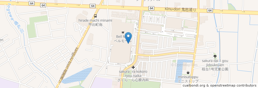 Mapa de ubicacion de スターバックス en Japan, Präfektur Tochigi, 宇都宮市.