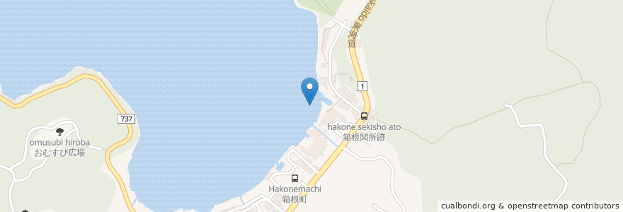 Mapa de ubicacion de Hakone-Machi Seibu Ferry Port en Japan, Kanagawa Prefecture, Ashigarashimo County, Hakone.