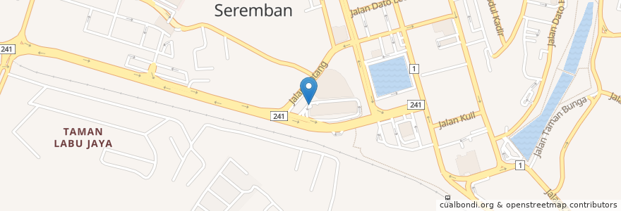 Mapa de ubicacion de Terminal 1 Parking Lot en マレーシア, ヌグリ・スンビラン, Seremban.