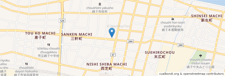 Mapa de ubicacion de 蕎麦料理　桔梗屋 en 日本, 千葉県, 銚子市.