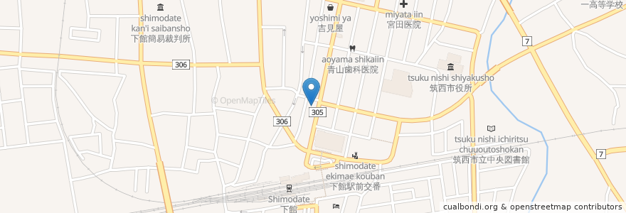 Mapa de ubicacion de 下館駅前郵便局 en Japonya, 茨城県, 筑西市.