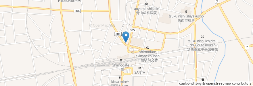Mapa de ubicacion de 庄屋(下館店) en Japão, 茨城県, 筑西市.