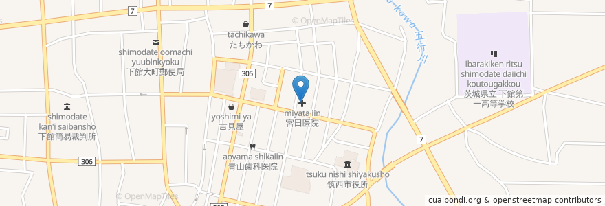 Mapa de ubicacion de 宮田医院 en 日本, 茨城県, 筑西市.