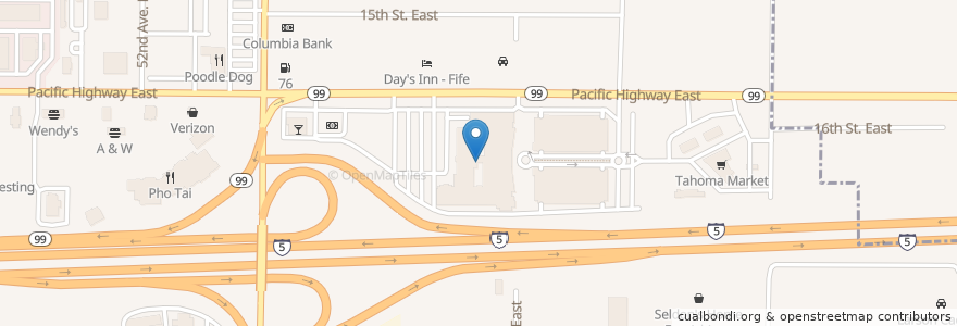 Mapa de ubicacion de Capital Aeroporter Airport Shuttle en 미국, 워싱턴, Pierce County, Fife.