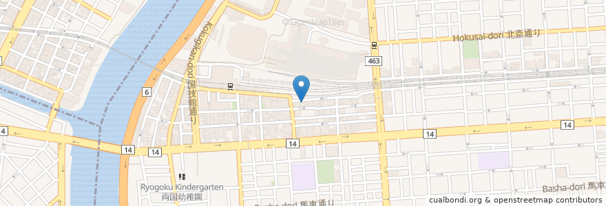 Mapa de ubicacion de 薬ヒグチ en Japón, Tokio, Sumida.