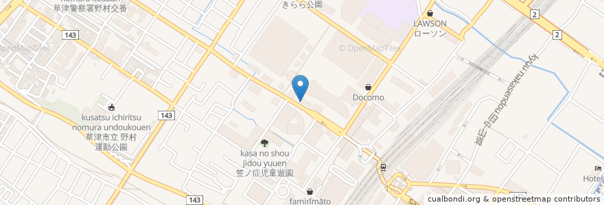 Mapa de ubicacion de 煮干し中華そば○○ en Япония, Сига, 草津市.
