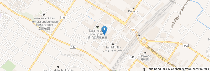 Mapa de ubicacion de トラットリア・デラ・メーラ en Japon, Préfecture De Shiga, 草津市.