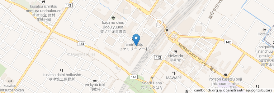 Mapa de ubicacion de Mangekyo en 일본, 시가현, 草津市.