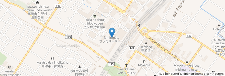 Mapa de ubicacion de Azica en Japón, Prefectura De Shiga, 草津市.